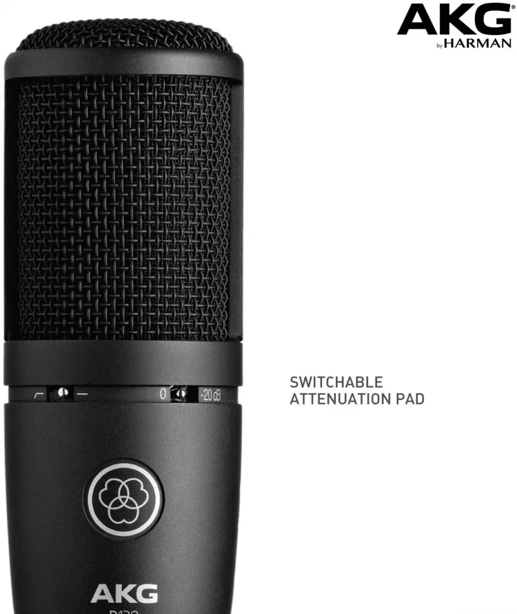 AKG P120 Showing Switchable Attenuation Pad