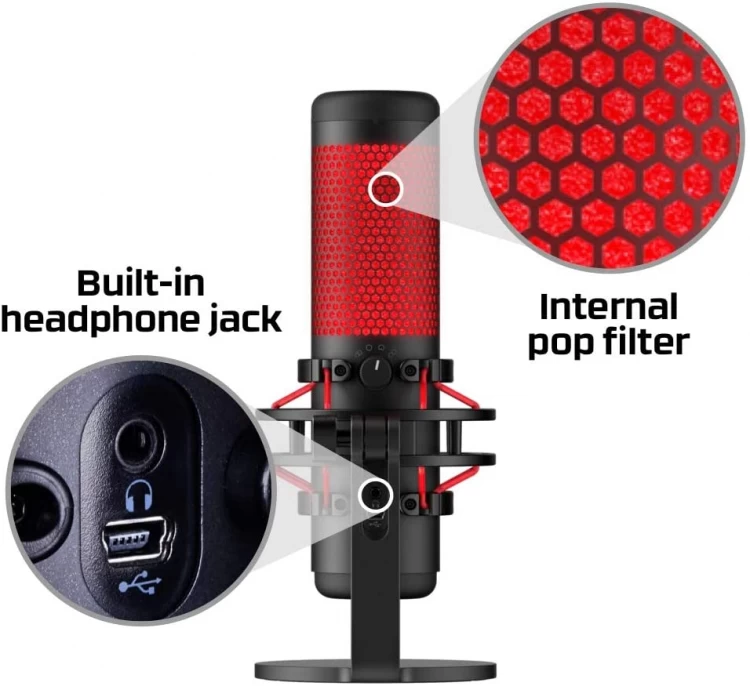 HyperX Quadcast Headphone Jack & Internal Pop Filter